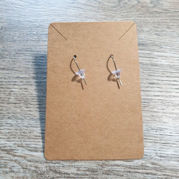 Handmade Teardrop Dangle Earrings Blue Beach Wave Design Stainless Steel Hooks - Picture 3 of 3